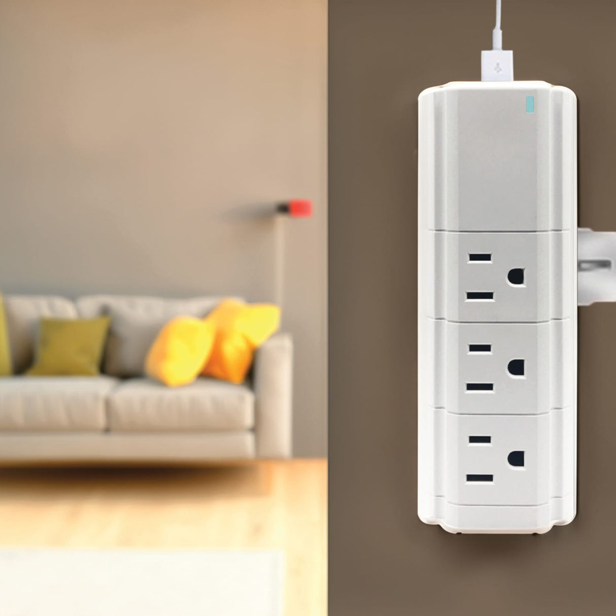 Ciao Tech 9-AC Swiveling Outlet and 2-USB Port 540-Joules Surge Protector Wall Tap, CPAT900-067