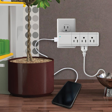 Ciao Tech 9-AC Swiveling Outlet and 2-USB Port 540-Joules Surge Protector Wall Tap, CPAT900-067