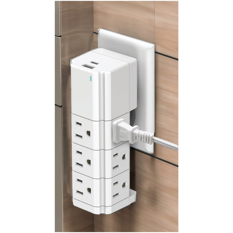 Ciao Tech 9-AC Swiveling Outlet and 2-USB Port 540-Joules Surge Protector Wall Tap, CPAT900-067