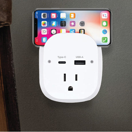 Ciao Tech 2-AC Outlet and 2-USB Port 540-Joules Travel Charger Surge Protector Wall Tap, CPATT00-071