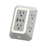 Ciao Tech 6-AC Outlet and 2-USB Port 540-Joules Surge Protector Wall Tap with Adjustable LED Night-Light, CPAZY00-026