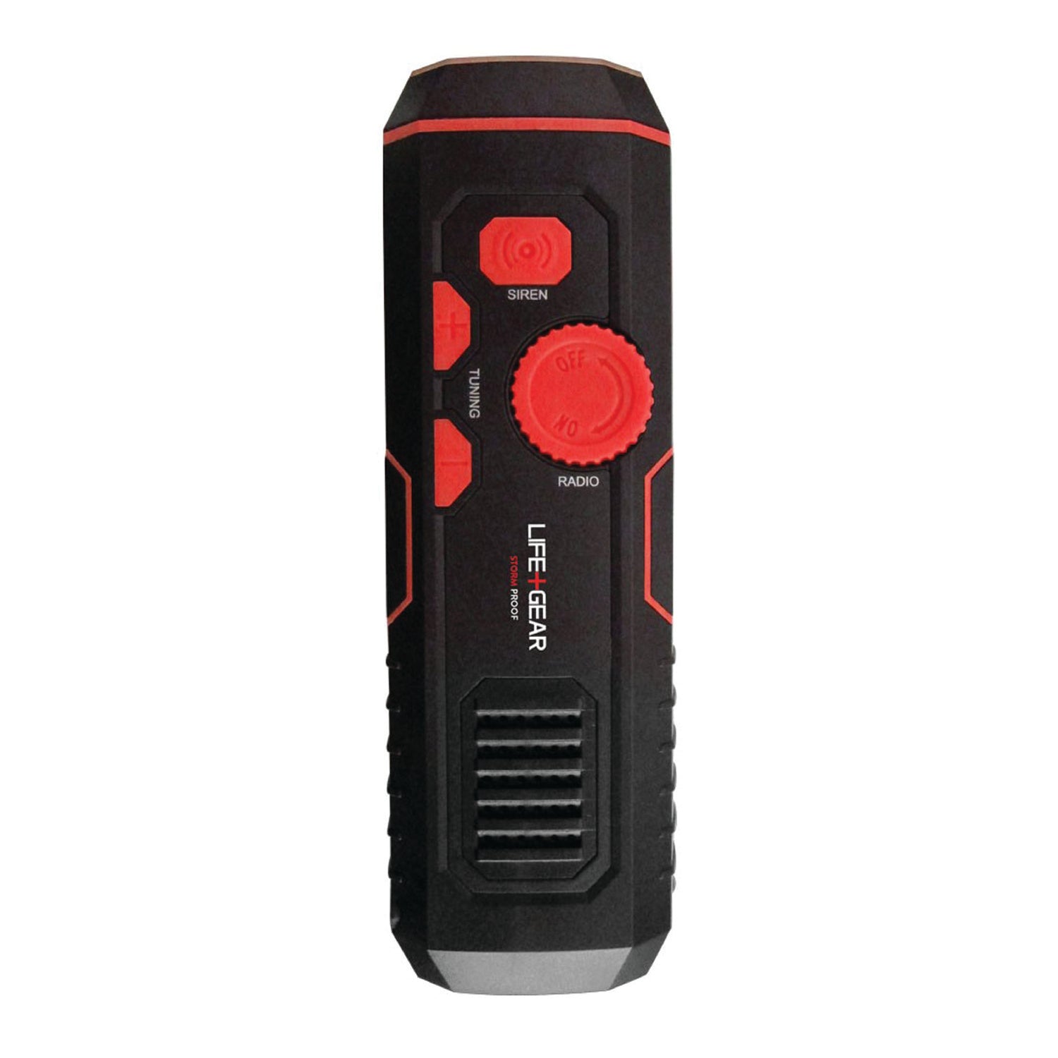 LifeGear 100-Lumen Stormproof USB Crank Flashlight and Radio