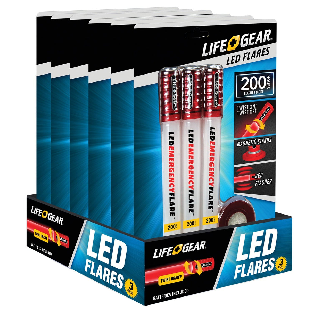 LifeGear LED Emergency Flares, 3 Pack