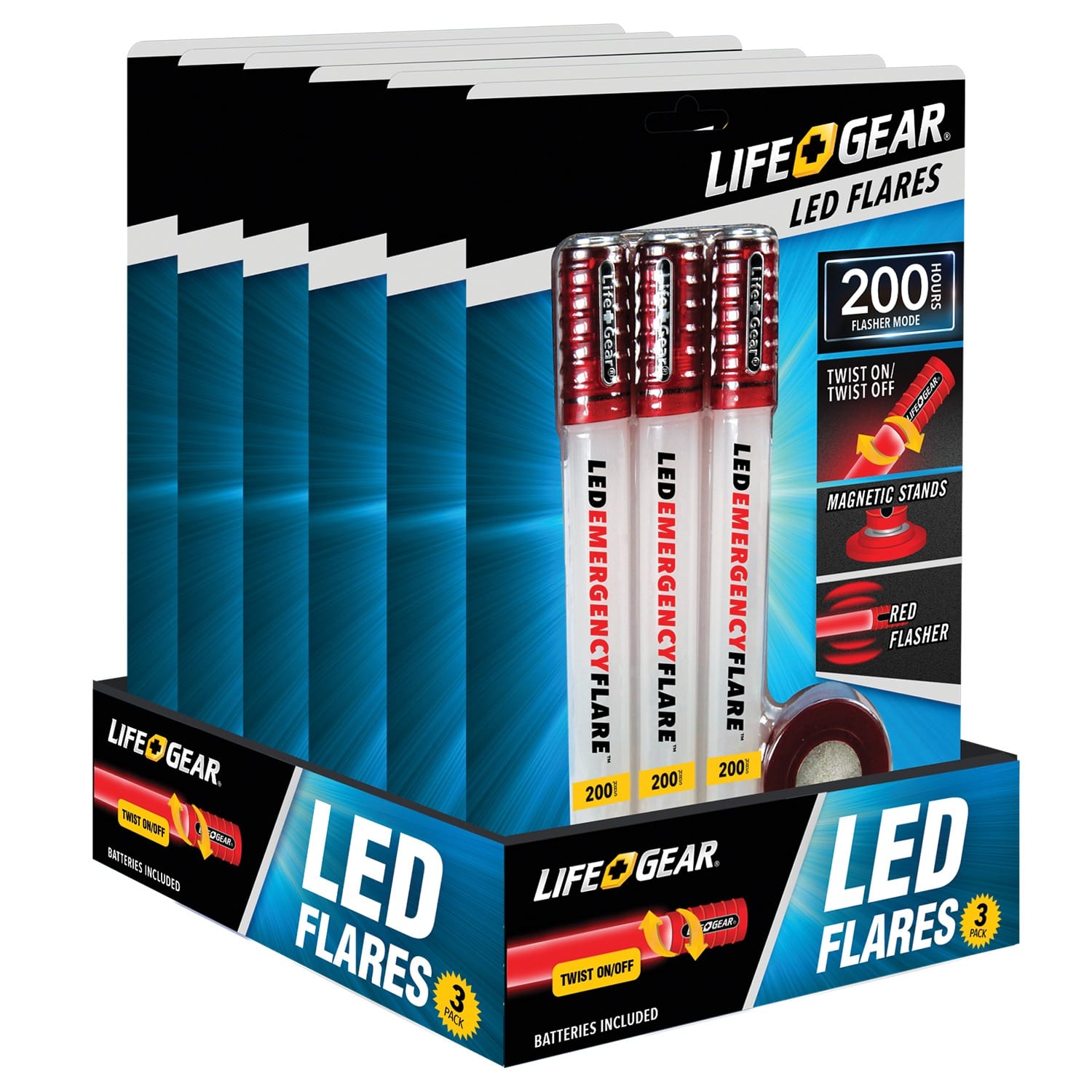 LifeGear LED Emergency Flares, 3 Pack