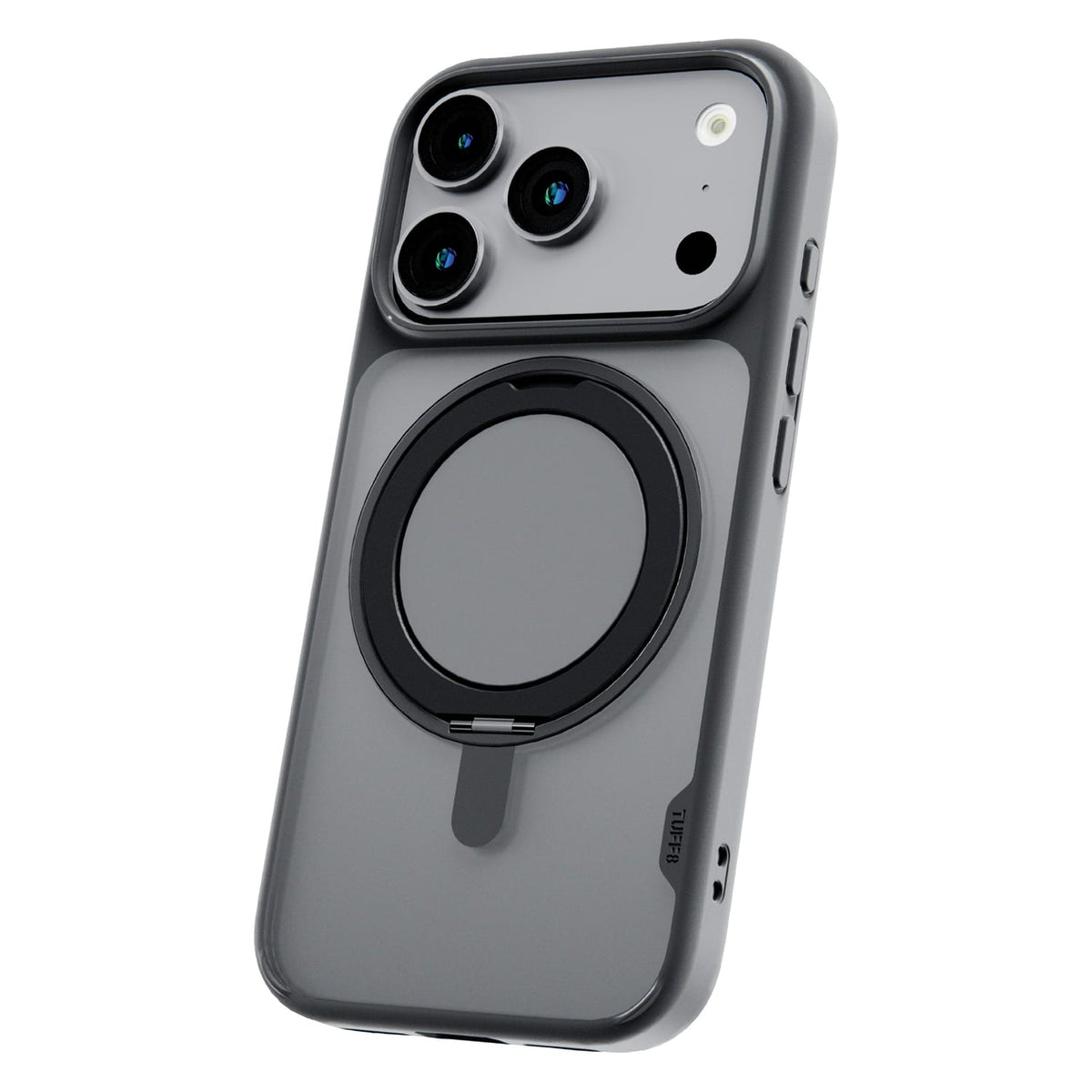 TUFF8 iPhone 18 Pro/17 Pro Glide360 Case, MagSafe Compatible, Smoke Black