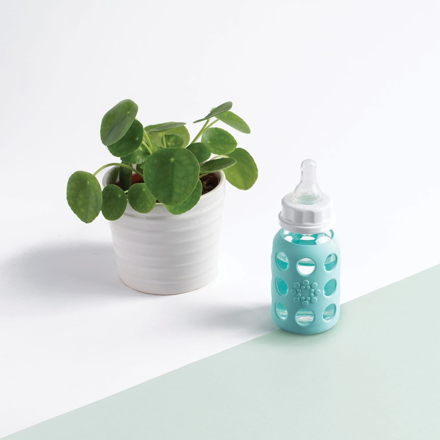 Lifefactory 6-Glass Baby Bottle Starter Set, Mint/Lavender/Grape/Kale
