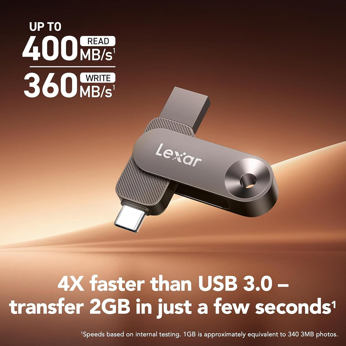 Lexar JumpDrive D500 USB 3.2 Gen 1 Solid-State Dual Drive with USB-C and USB-A Connectors, 1 TB