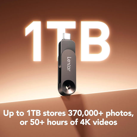 Lexar JumpDrive D500 USB 3.2 Gen 1 Solid-State Dual Drive with USB-C and USB-A Connectors, 1 TB
