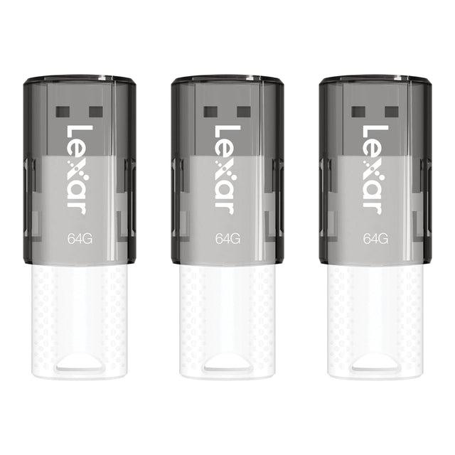 Lexar JumpDrive S60 64-GB USB 2.0 Flash Drive, 3 Count