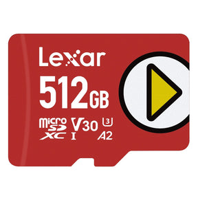 Lexar PLAY microSDXC UHS-I Class 10, U3, V30, and A2 Card, 512 GB