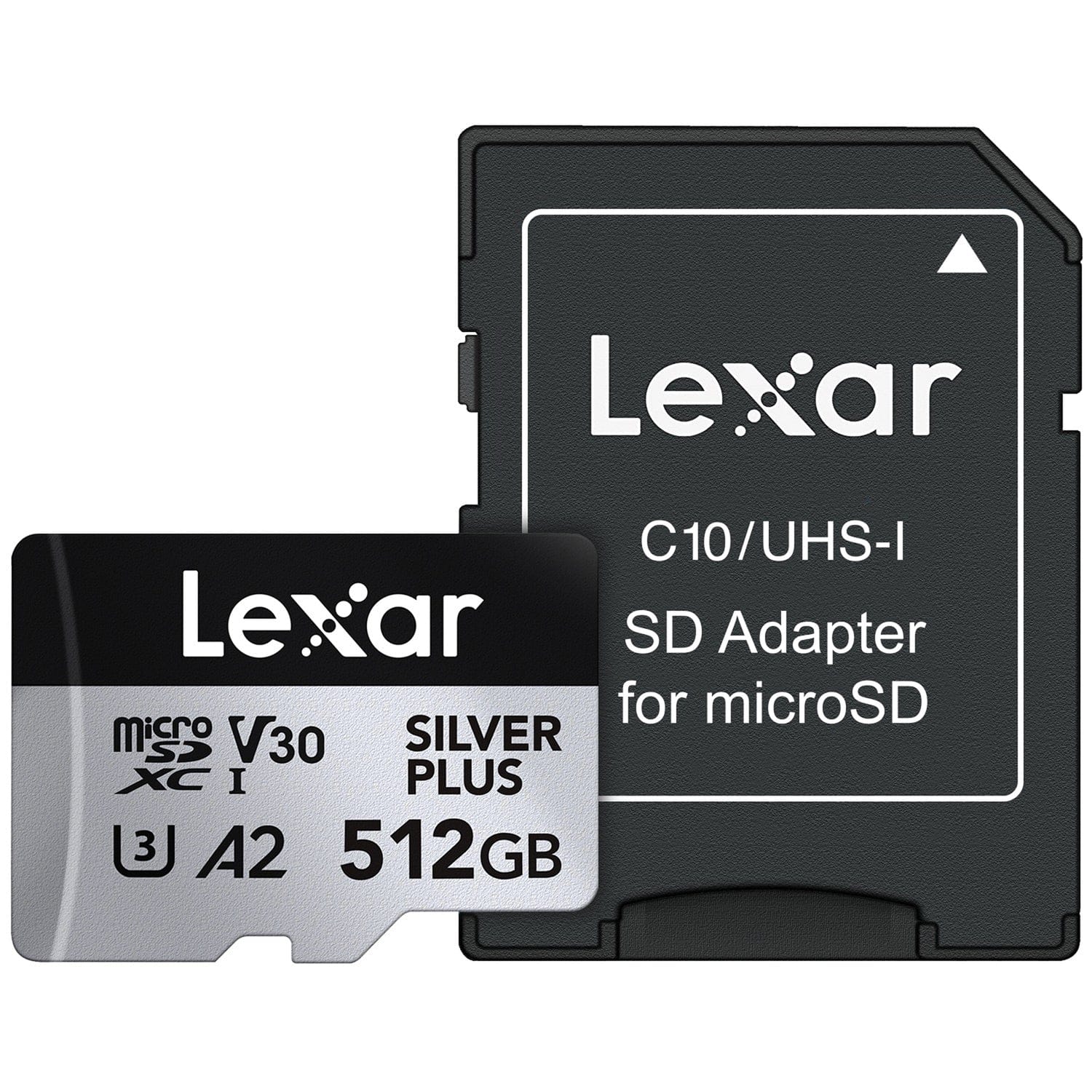 Lexar Professional SILVER PLUS Series microSDXC UHS-I Card with SD Adapter, 512 GB