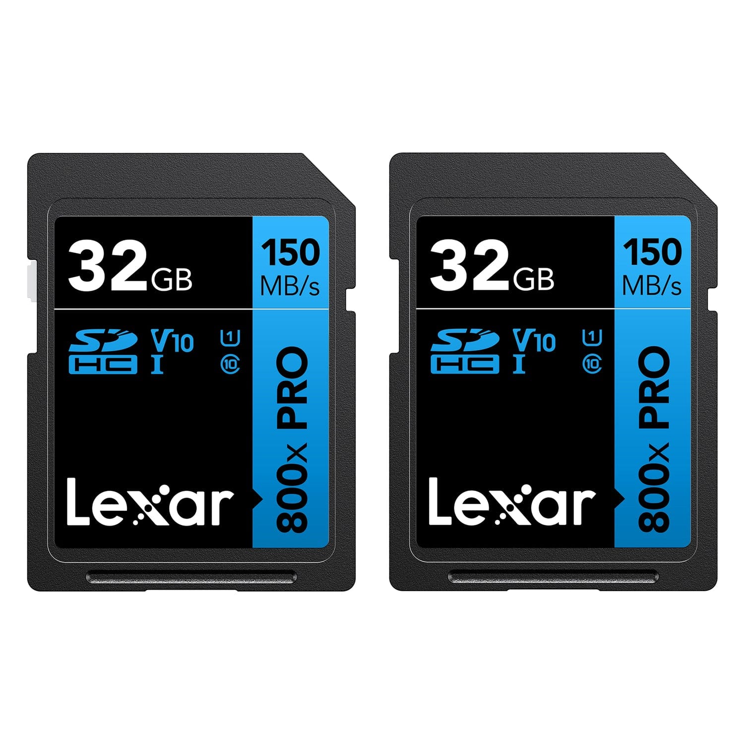 Lexar High-Performance 800x PRO SDHC/SDXC UHS-I Card BLUE Series, 2 Count, 32 GB
