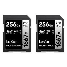 Lexar Professional SILVER Series 1667x SDXC UHS-II Card, 2 Pack, 256 GB