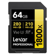 Lexar Professional GOLD Series 1800x SDXC UHS-II Memory Card, 64 GB