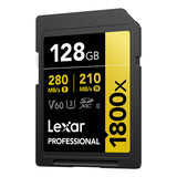 Lexar Professional GOLD Series 1800x SDXC UHS-II Memory Card, 128 GB