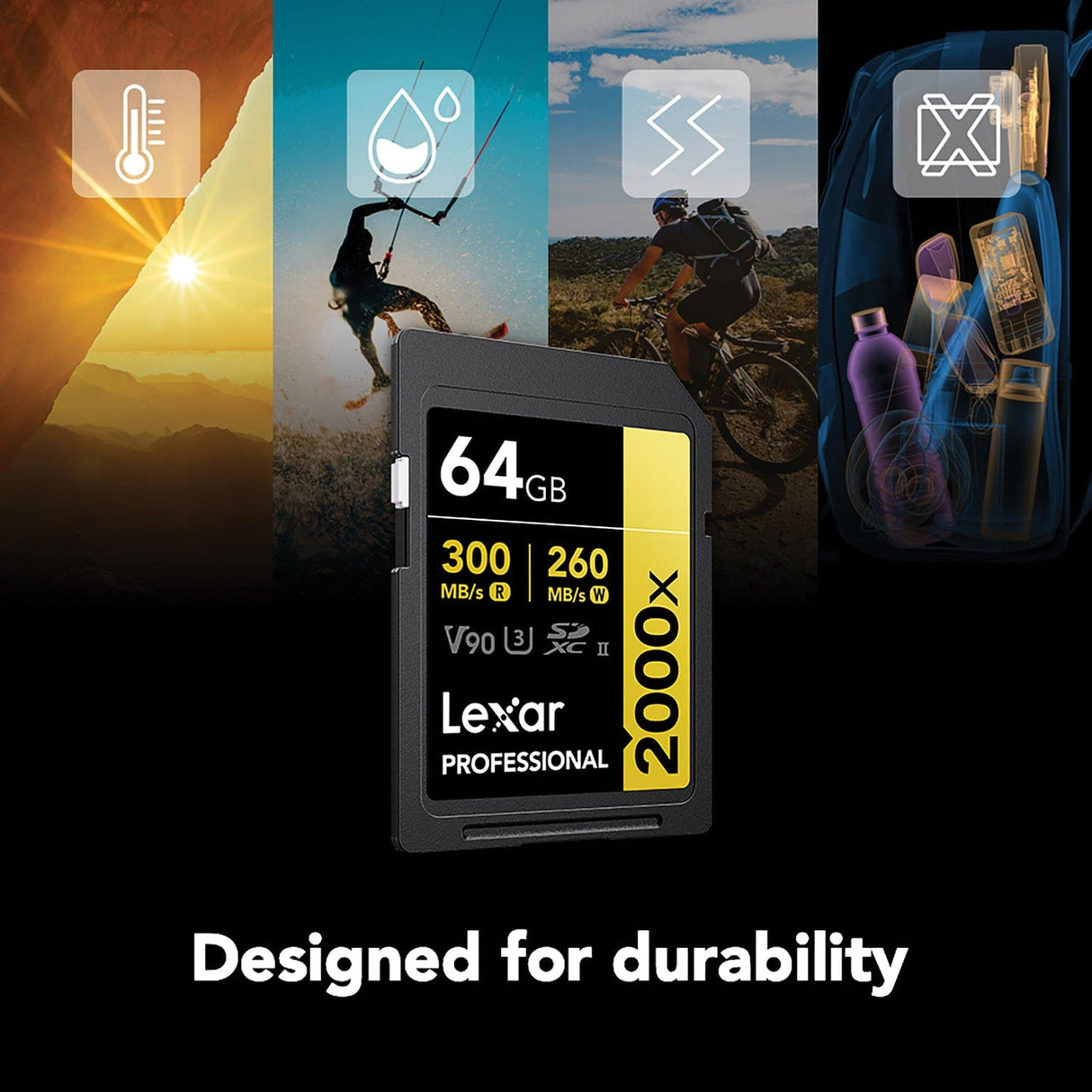 Lexar Professional 2000x SDHC/SDXC UHS-II Card, 64 GB
