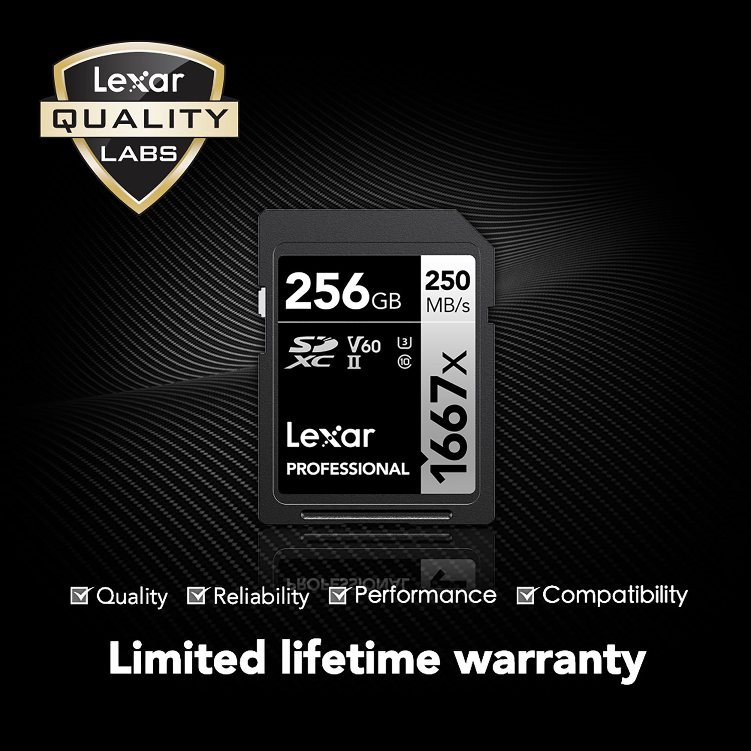 Lexar Professional SILVER Series 1667x SDXC UHS-II Card, 256 GB