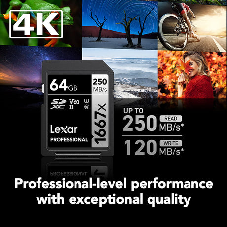 Lexar Professional SILVER Series 1667x SDXC UHS-II Card, 64 GB