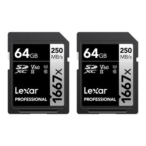 Lexar Professional SILVER Series 1667x SDXC UHS-II Card, 64 GB