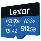 Lexar High-Performance BLUE Series 633x microSDHC/microSDXC UHS-I Card, 512 GB
