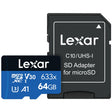 Lexar High-Performance BLUE Series 633x microSDHC/microSDXC UHS-I Card, 64 GB