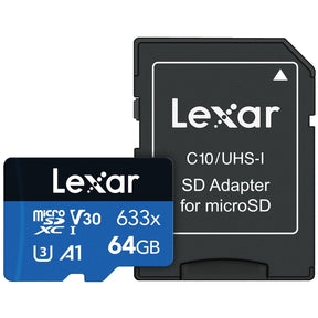 Lexar High-Performance BLUE Series 633x microSDHC/microSDXC UHS-I Card, 64 GB