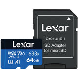 Lexar High-Performance BLUE Series 633x microSDHC/microSDXC UHS-I Card, 64 GB
