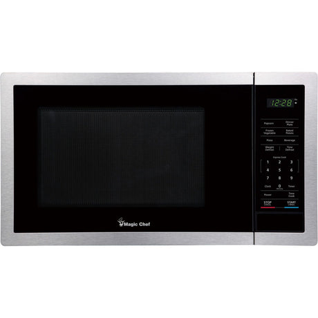 Magic Chef 0.9-Cu. Ft. 900-Watt Countertop Digital Touch Microwave, Silver