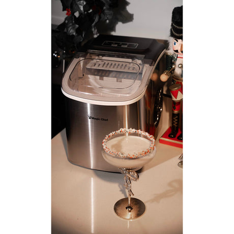 Magic Chef Portable Countertop Ice Maker, 27 Lbs. per Day, Stainless Steel