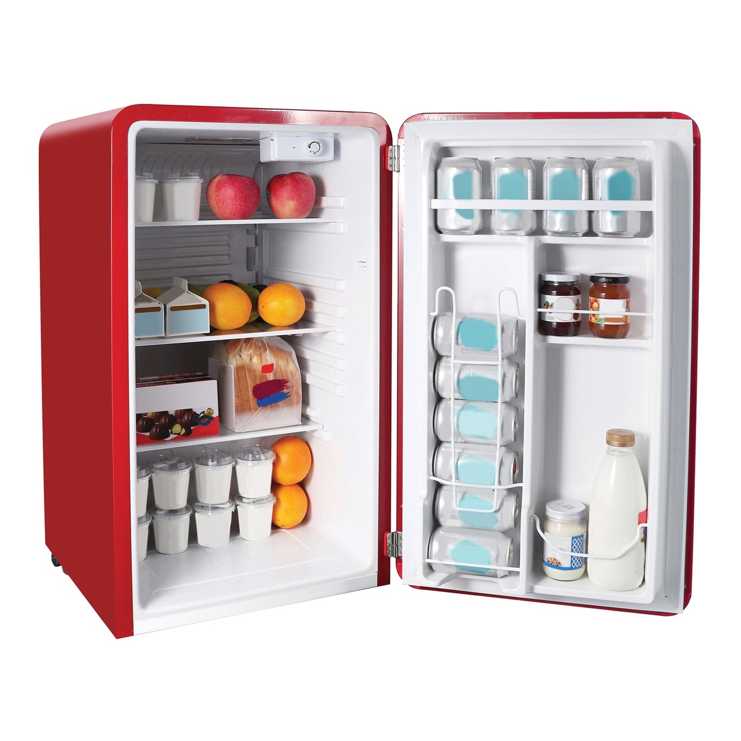 Magic Chef 3.2-Cu. Ft. ENERGY-STAR Certified Retro Mini Fridge with Manual Defrost, Red