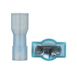 Install Bay Fully Insulated Female Quick-Disconnect Grips, 100 Count, 16–14 Gauge, Blue