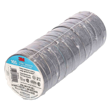 Install Bay 3M Temflex 3/4-Inch Economy Vinyl Electrical Tape 165, 60 Feet, 10 Pack