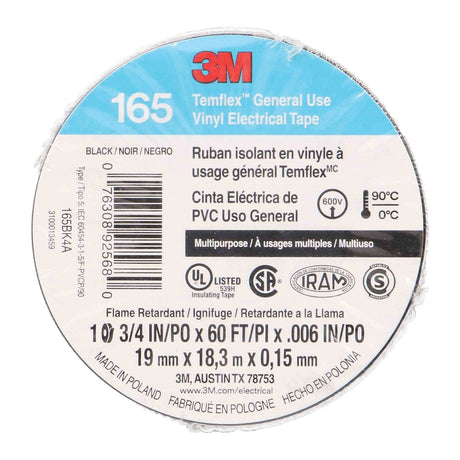 Install Bay 3M Temflex 3/4-Inch Economy Vinyl Electrical Tape 165, 60 Feet, 10 Pack