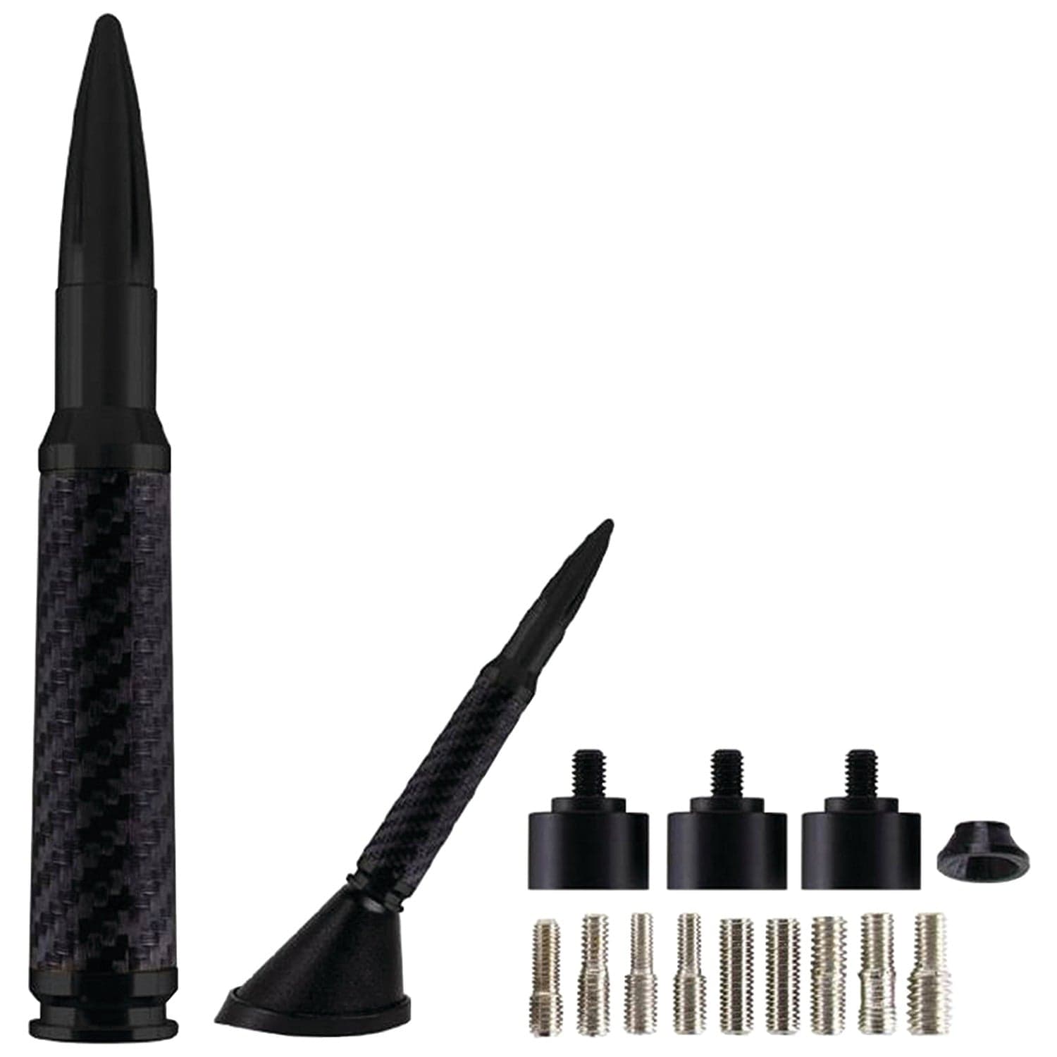 AmmoTenna 5.5-In. Billet Aluminum with Carbon Fiber Wrap 0.50 Cal Replica Antenna Mast, Black