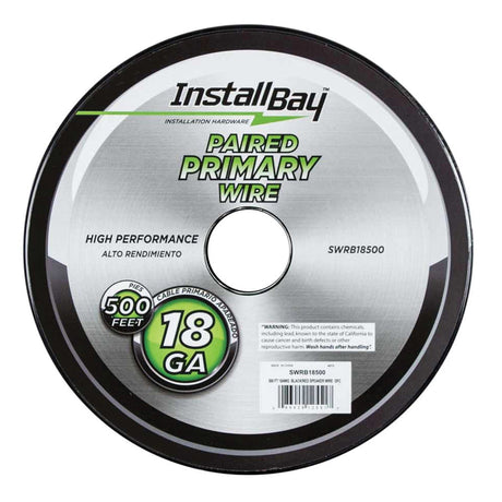 Install Bay Red/Black Paired All-Copper Primary Speaker Wire, 500 Ft, 18 Gauge