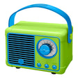 Crayola 3-Watt CBT110 Retro Portable Bluetooth Rechargeable Speaker with FM Radio, TWS, USB/microSD/Aux, up to 1.5 Hours of Play Time, Green