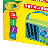 Crayola 3-Watt CBT110 Retro Portable Bluetooth Rechargeable Speaker with FM Radio, TWS, USB/microSD/Aux, up to 1.5 Hours of Play Time, Green