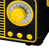 Crayola 3-Watt CBT110 Retro Portable Bluetooth Rechargeable Speaker with FM Radio, TWS, USB/microSD/Aux, up to 1.5 Hours of Play Time, Black