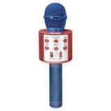 Crayola CKM150 Combo Bluetooth Karaoke Handheld Mic and 5-Watt Speaker, FM/USB/microSD, Aux In/Out, Vocal FX, up to 2 Hours Play Time, Blue