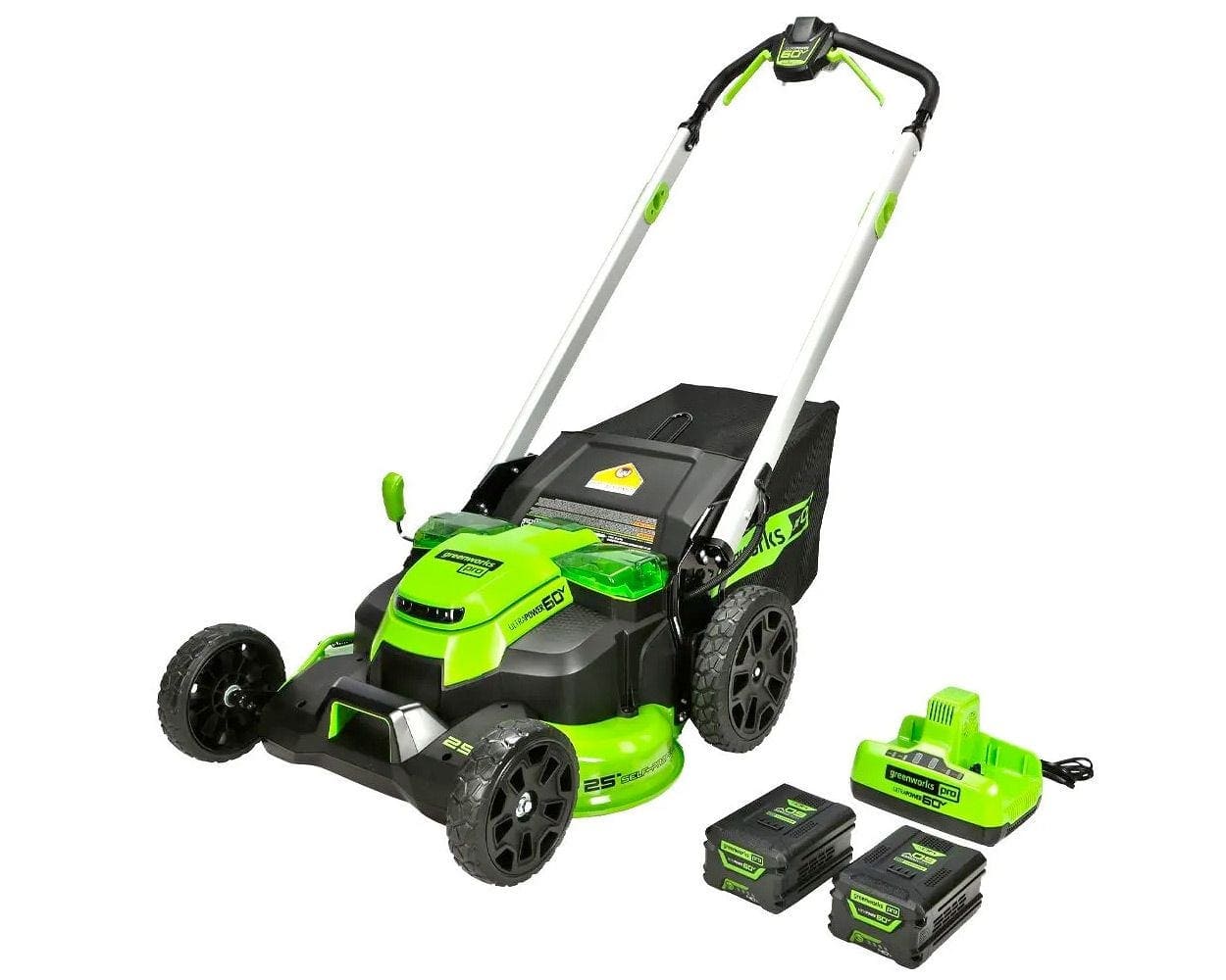 Greenworks Pro Electric Lawn Mowers MO60L424 60v Gen II with (2) 4 Ah Batteries, DP RP Charger - Certified Refurbished