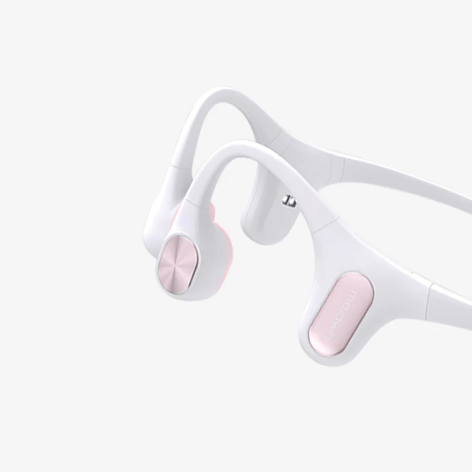 Mojawa Run Air/Mojo 2 Bluetooth Bone-Conduction Waterproof Open-Ear Headphones with Microphone for Running, Cycling, and Workouts, White