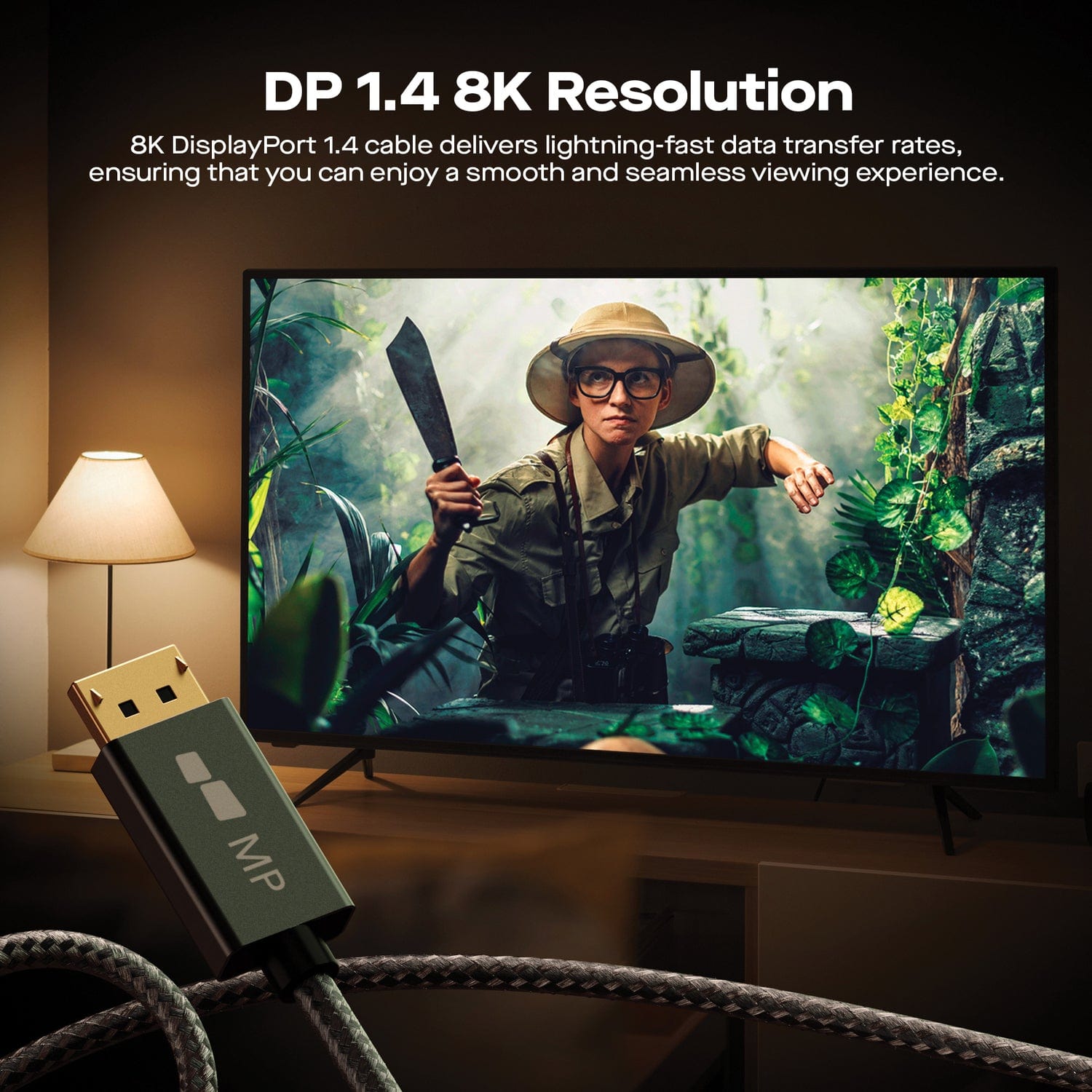 Mobile Pixels 6-Ft. 8K DisplayPort Cable, Gray