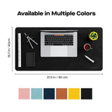 Mobile Pixels 31.5-In. x 15.75-In. PU Leather Desk Mat, Black