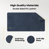 Mobile Pixels 31.5-In. x 15.75-In. PU Leather Desk Mat, Set Sail Blue