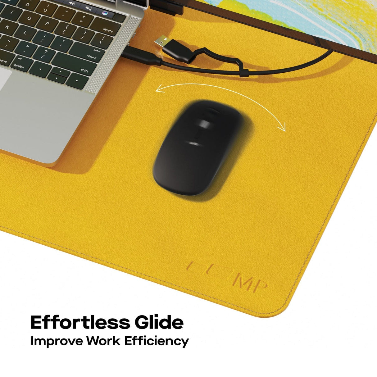 Mobile Pixels PU Leather Desk Mat, Racing Yellow