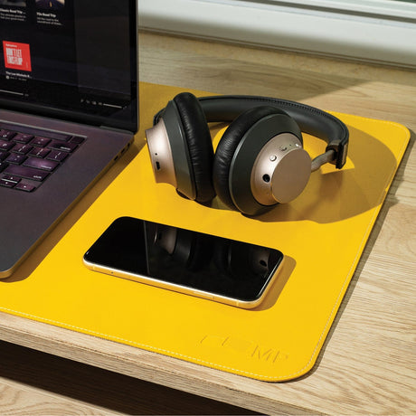 Mobile Pixels PU Leather Desk Mat, Racing Yellow