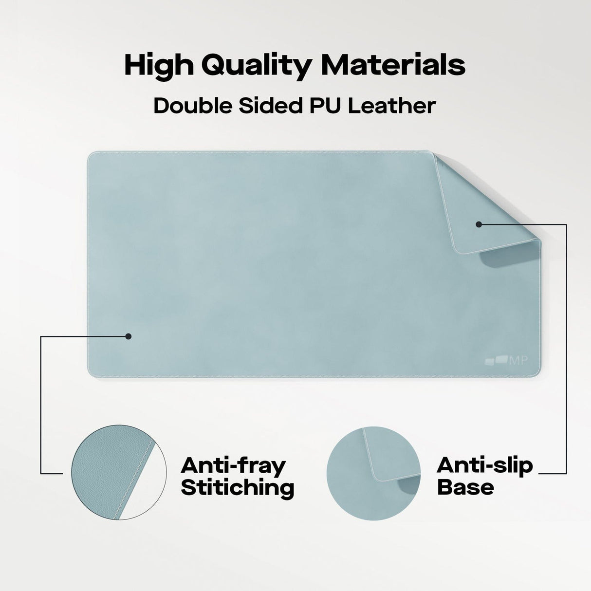 Mobile Pixels PU Leather Desk Mat, Haze Blue