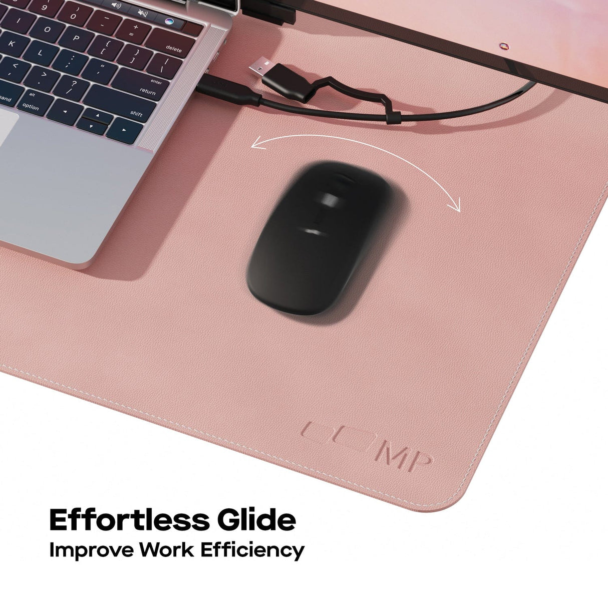 Mobile Pixels PU Leather Desk Mat, Coral Pink