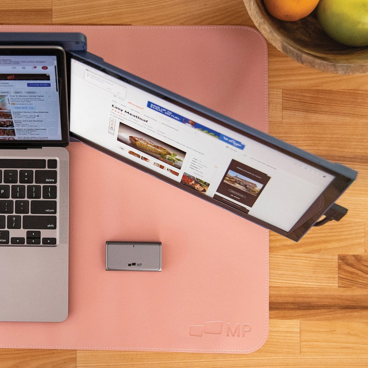 Mobile Pixels PU Leather Desk Mat, Coral Pink
