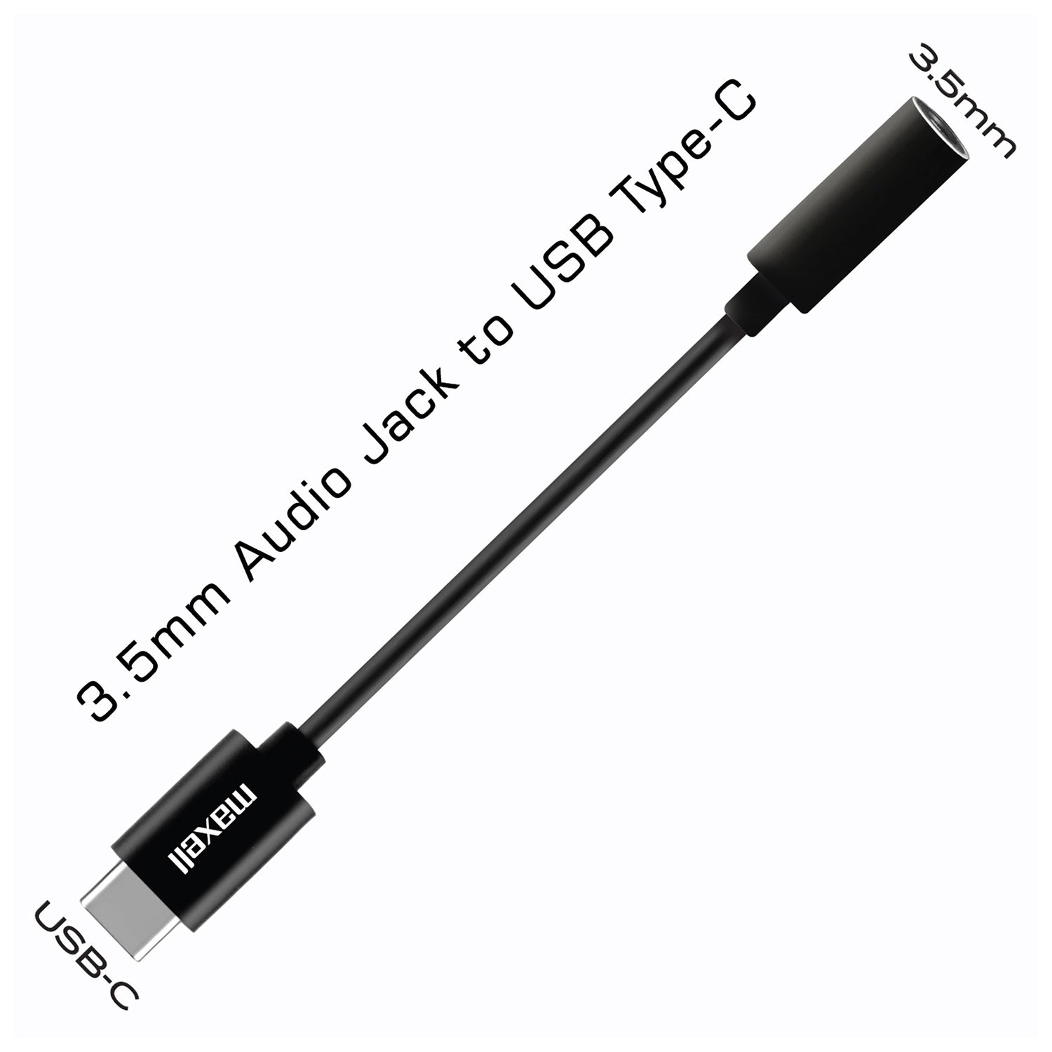 Maxell Sync-Up 3.5-mm to USB-C Stereo Headphone Adapter Cable, 197294
